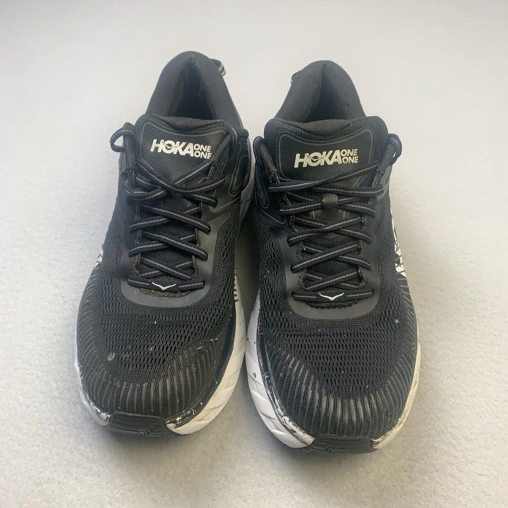 Hoka One One Bondi 7 Shoes Mens Size 10.5 Black Cushioned Running Sneakers